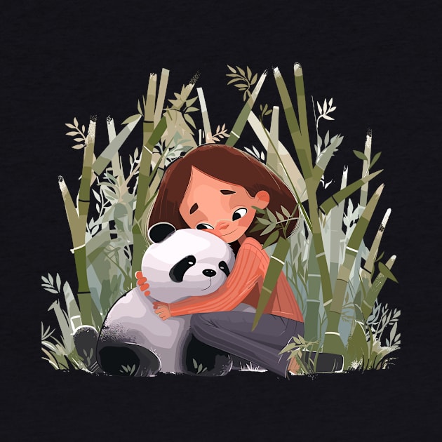 Cute Giant Panda Animal Loving Cuddle Embrace Children Kid Tenderness by Cubebox